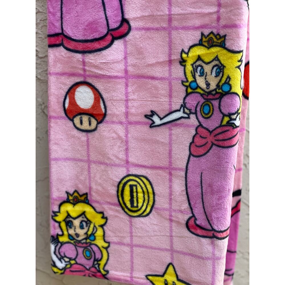 Princess Peach Blanket | Pink Super Soft Twin Size 60 x 90